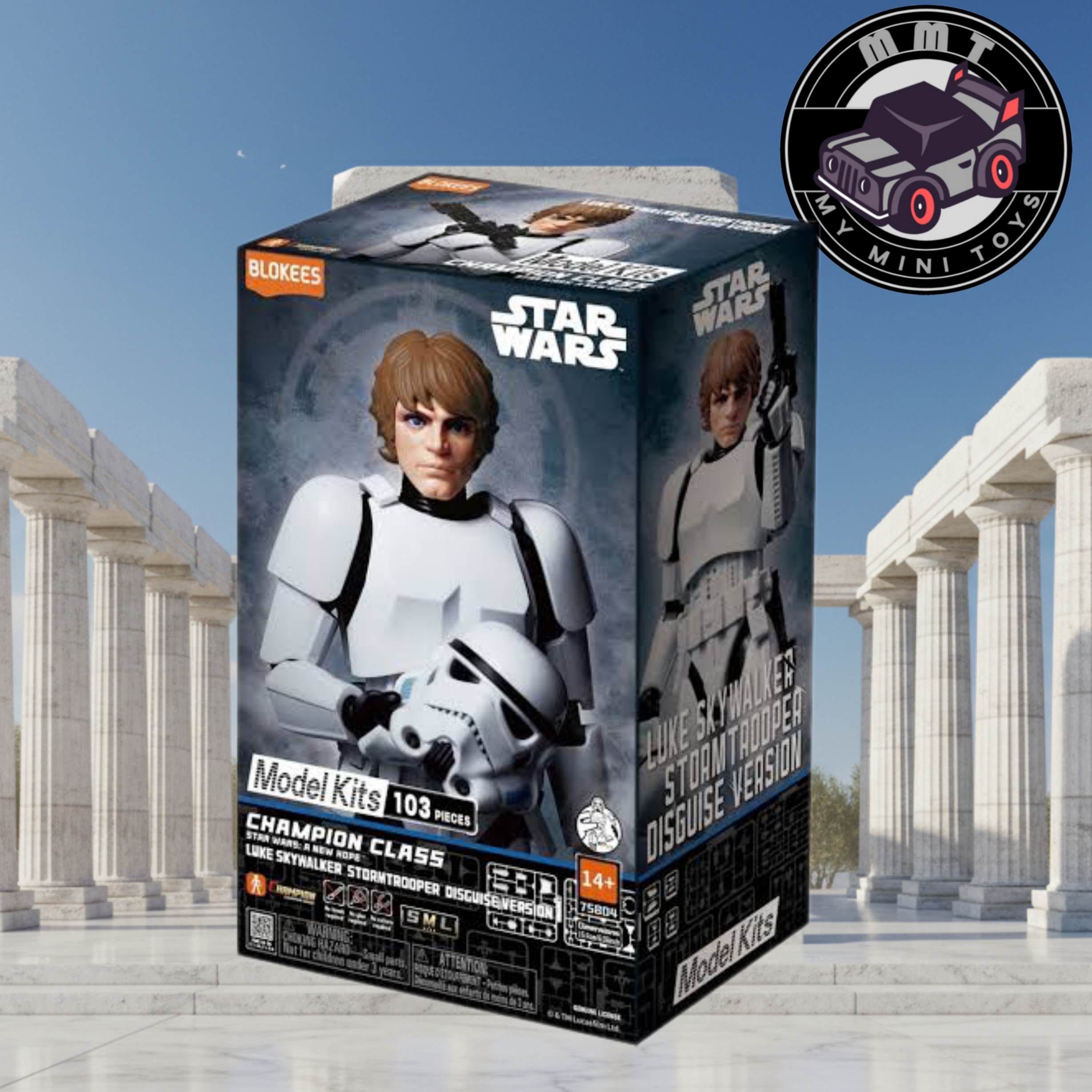 Blokees Champion Class Luke Skywalker Stormtrooper product packaging