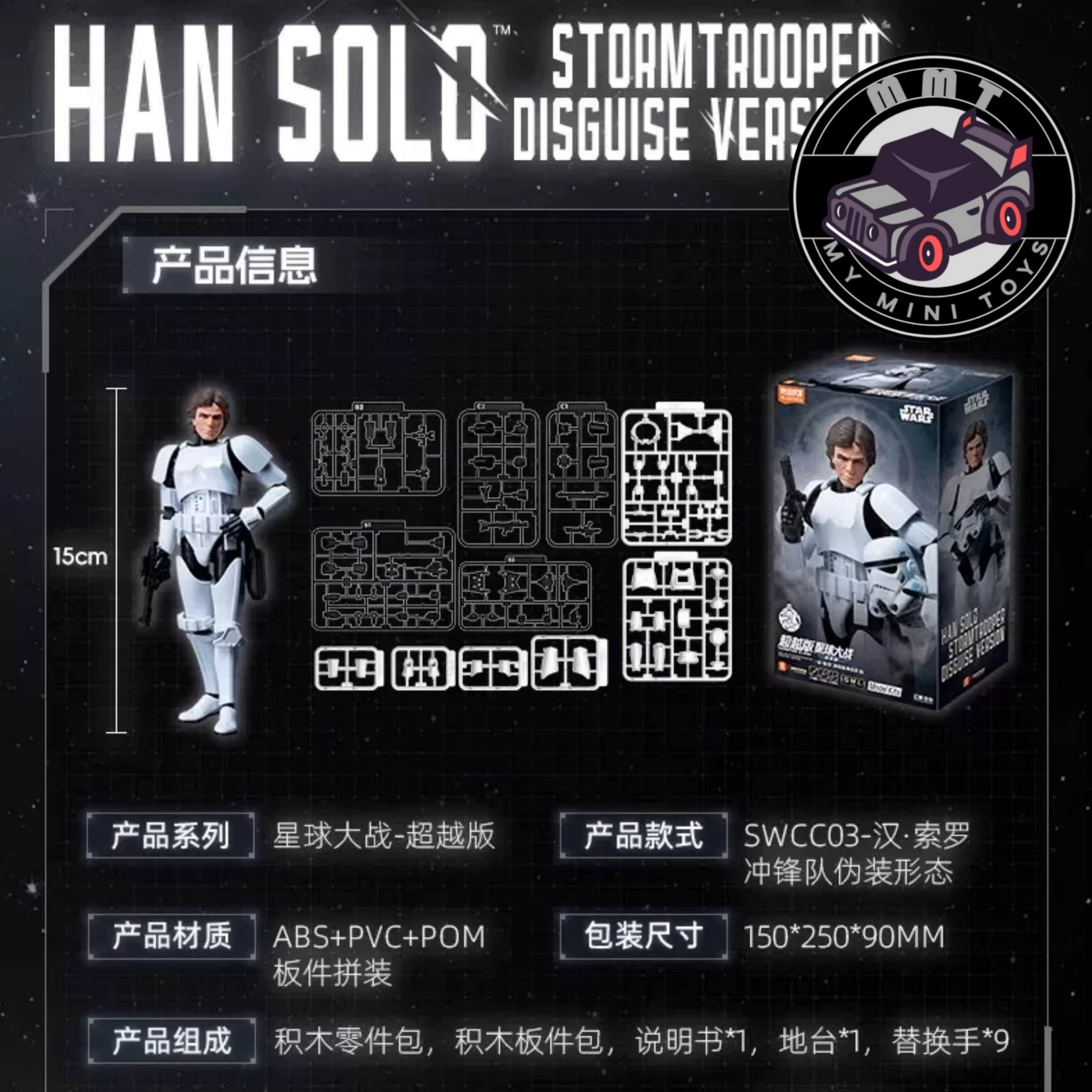 Blokees Champion Class Han Solo Stormtrooper kit contents and parts