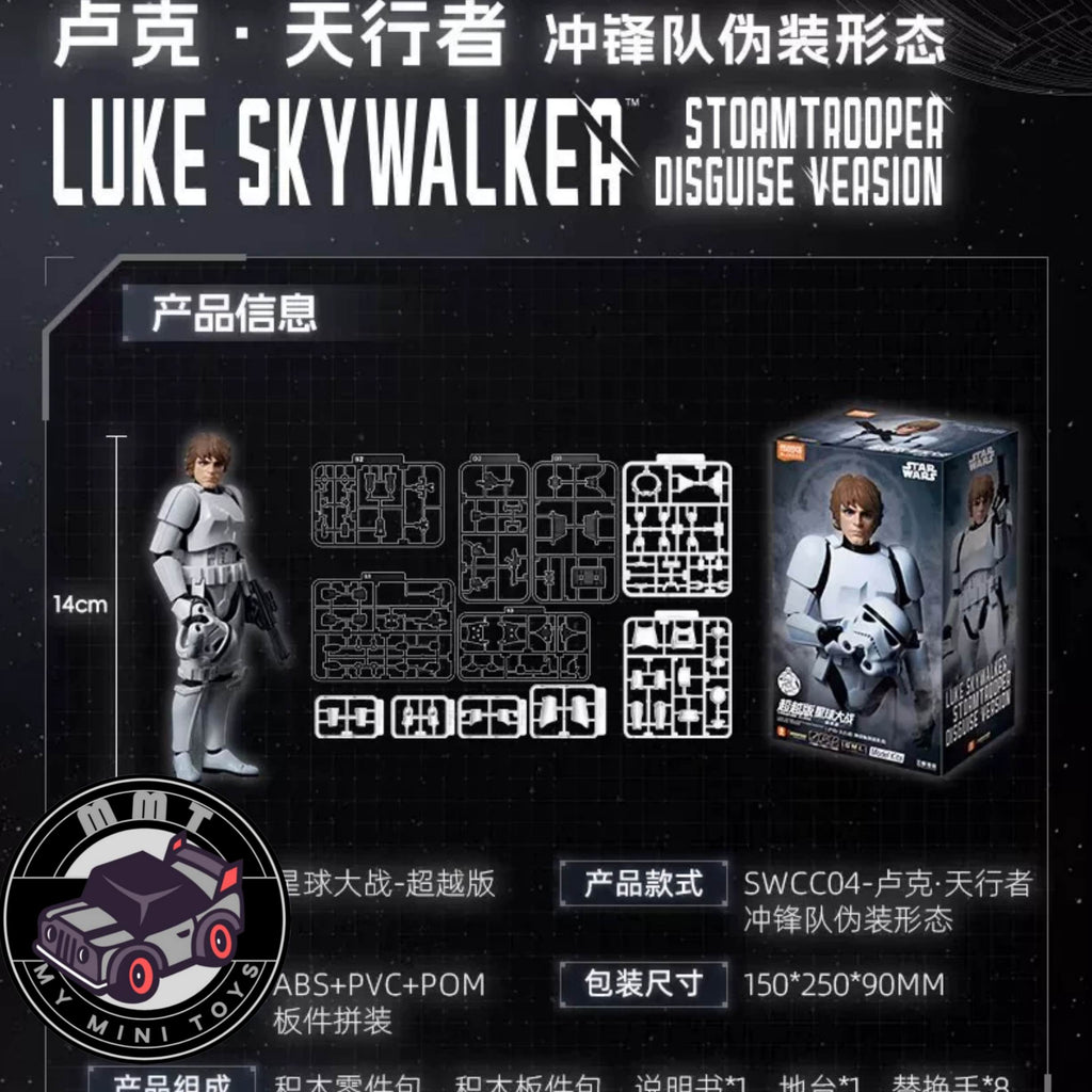Blokees Champion Class Luke Skywalker Stormtrooper kit contents and parts