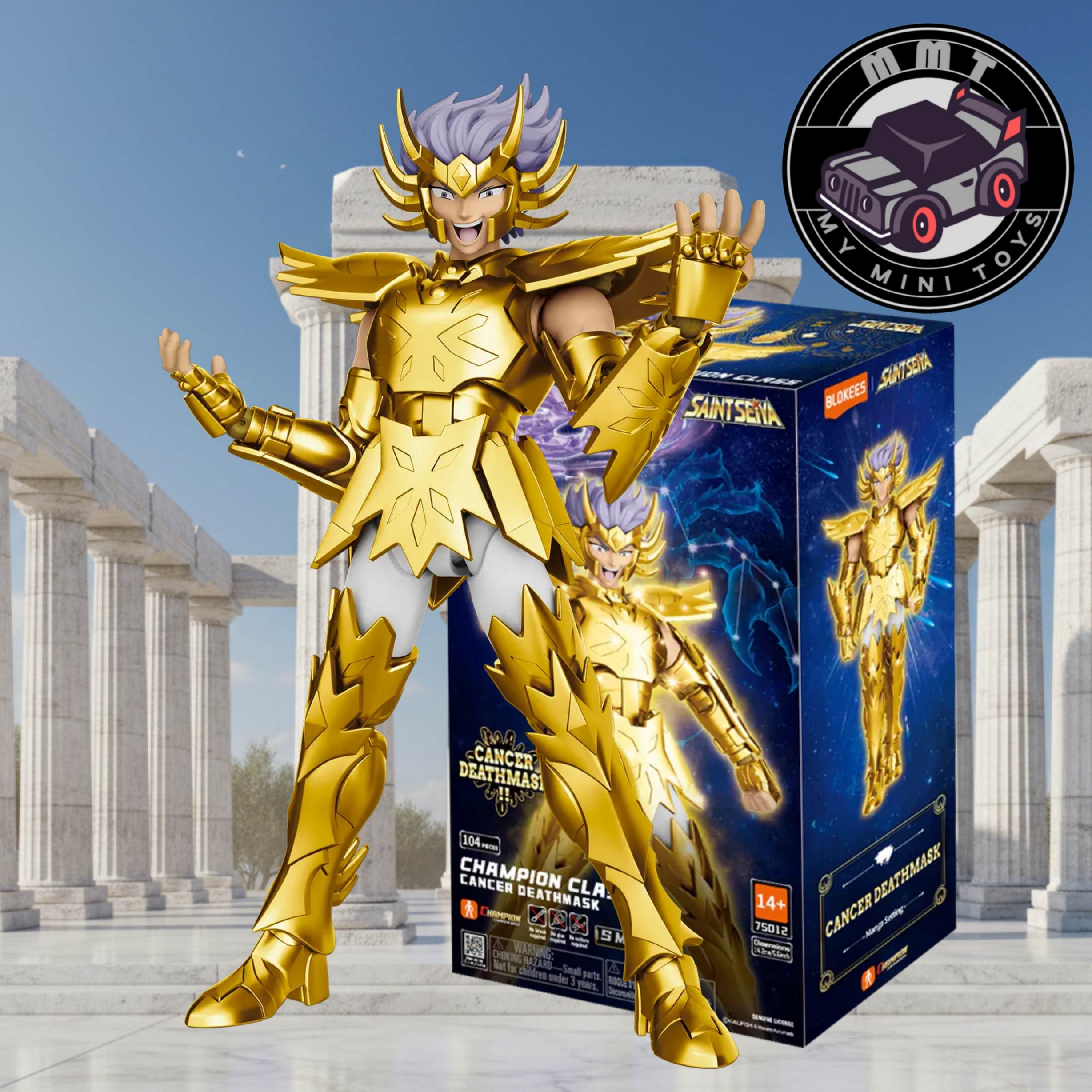 Saint Seiya Cancer Deathmask Gold Saint Champion Class Blokees figure with packaging
