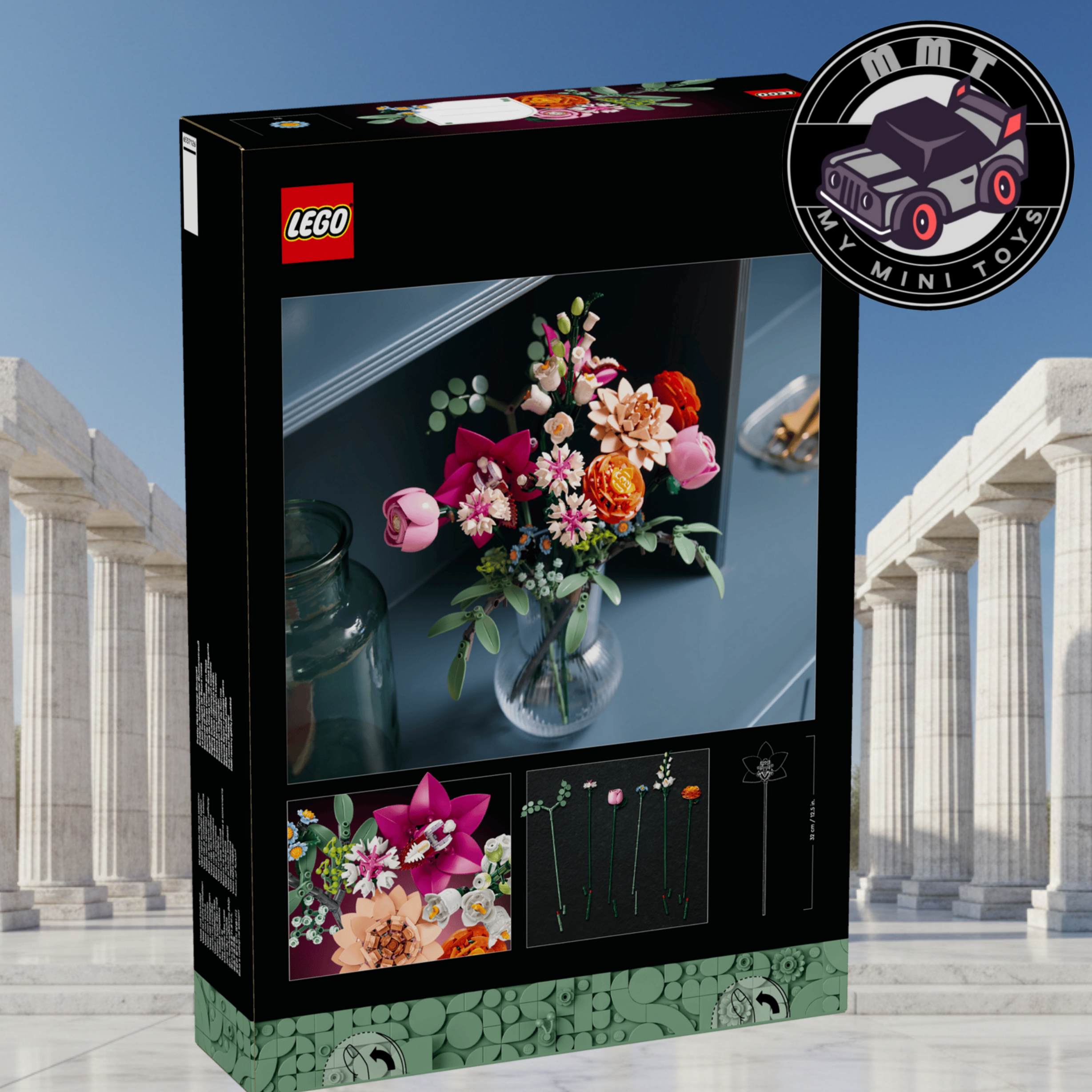 Lego 10342 Pretty Pink Flowers bouquet box back
