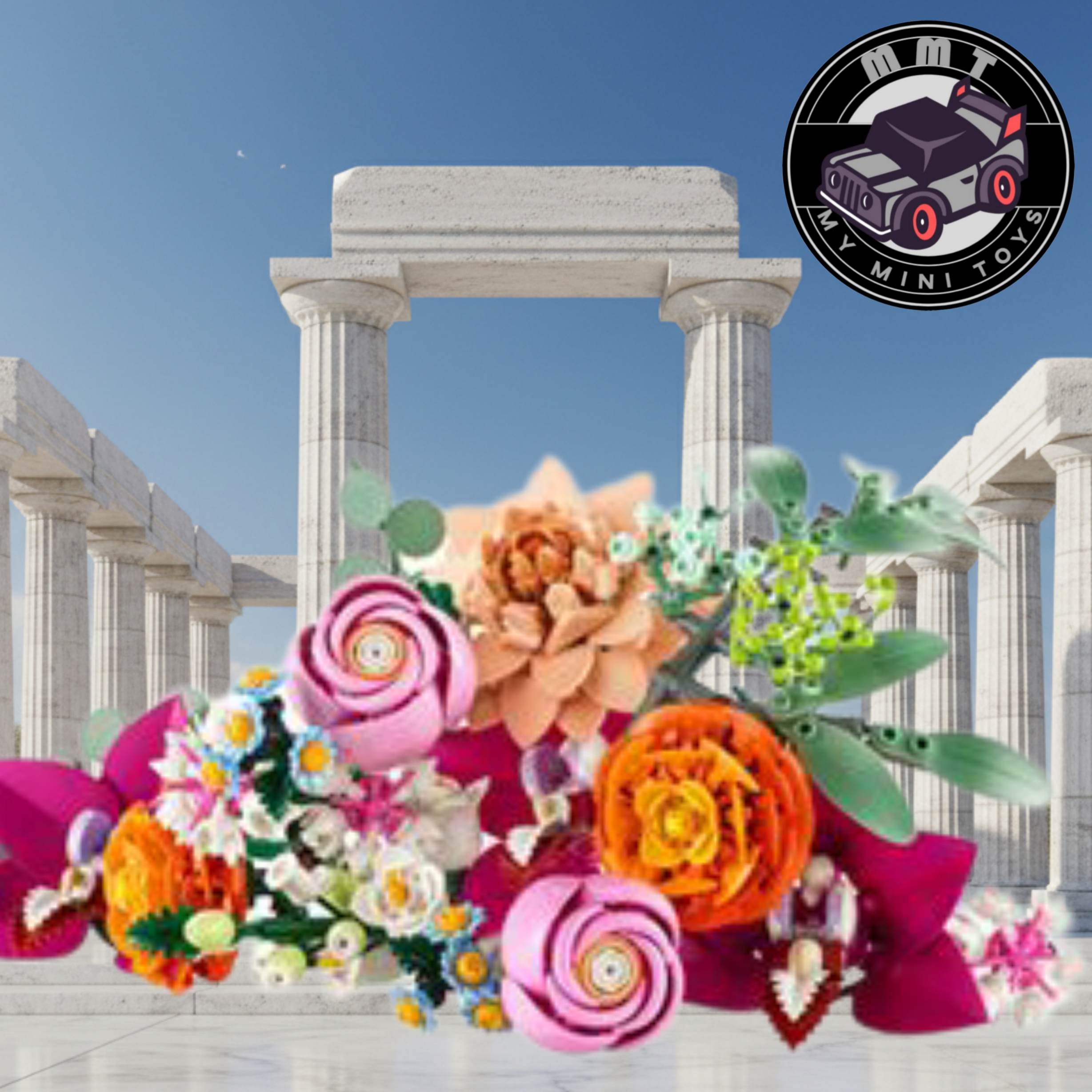 Lego 10342 Pretty Pink Flowers bouquet assembled